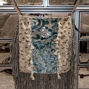 Tina Moyer Collection textured tote with broche